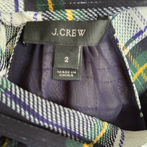 J. Crew Plaid Halter Neck Top - Blue, Green and Yellow Sz 2 - Picture 5 of 6